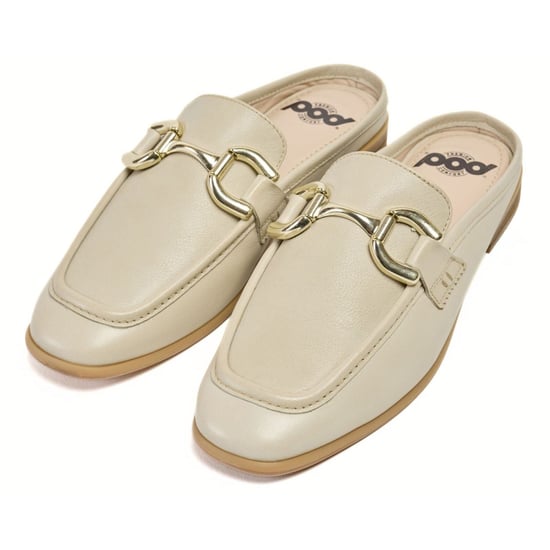 Pod Mila Leren Dames Taupe Mules - Image 5