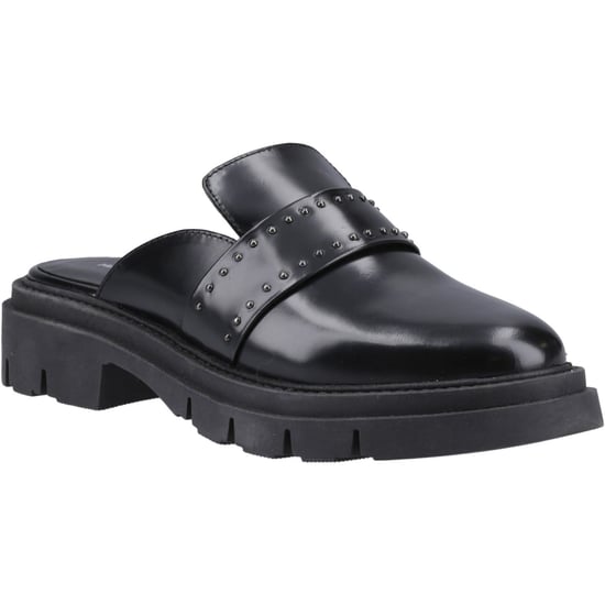 Hush Puppies Nicole Studded Leren Dames Zwarte Muilezels - Image 1