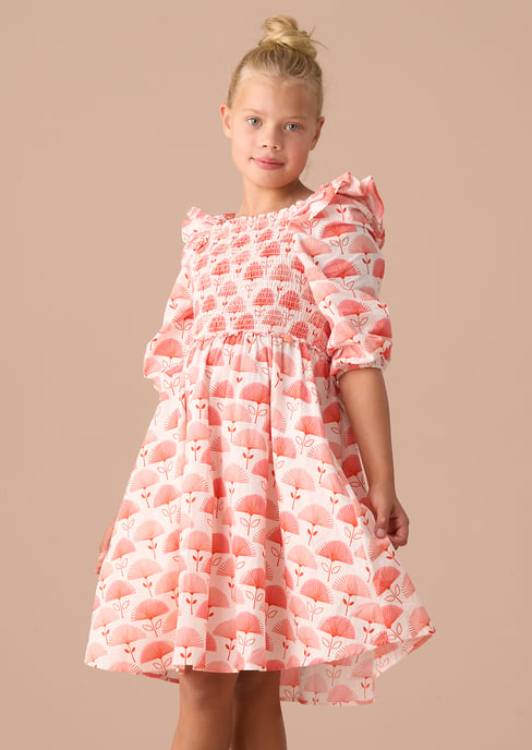 Lola Pink Ruffle Shoulder Print Dress - Image 2