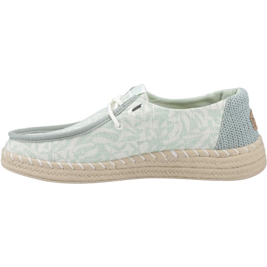 HEYDUDE Wendy Espadrille Retro Palm Katoenmix Dames Celadon Groen/Wit Espadrilles - Image 4