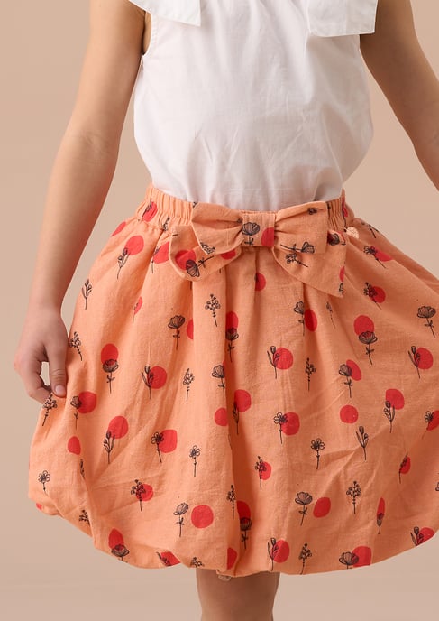 Annie Coral Puff Ball Skirt - Image 2
