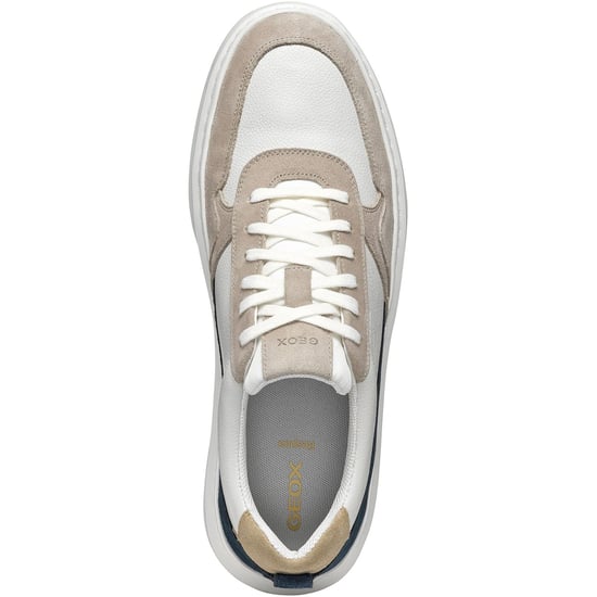 Geox U DEIVEN Leer/Suède Heren Sneakers Sand/Wit - Image 4
