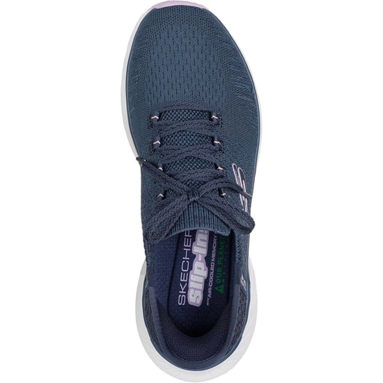Skechers Edgeride Impression Textiel Dames Navy/Lavendel Sneakers - Image 3