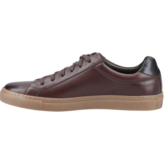 Hush Puppies Colton Leder Heren Koffie Sneakers - Image 4