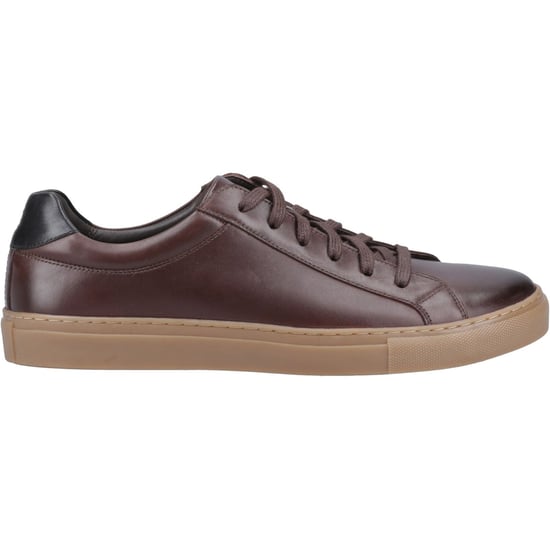 Hush Puppies Colton Leder Heren Koffie Sneakers - Image 5
