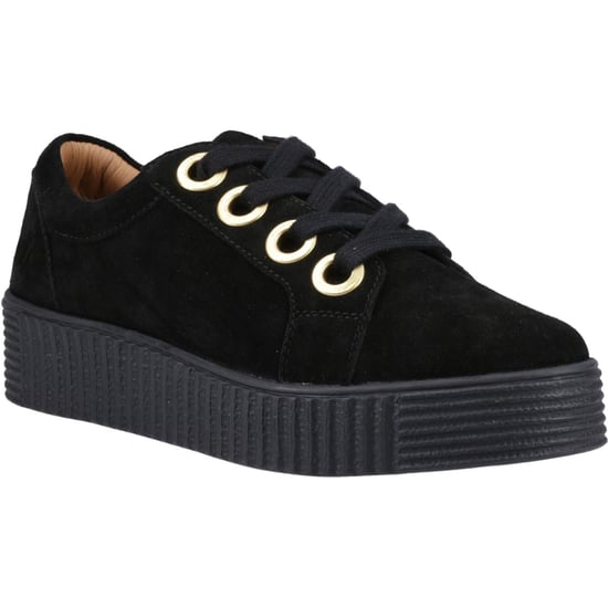 Hush Puppies Tamsin Suède Dames Zwarte Sneakers - Image 1
