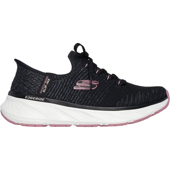 Skechers Edgeride Impression Textile Women's Black/Pink Trainers - Image 5