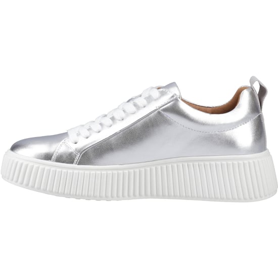 Hush Puppies Harlow Leren Dames Zilveren Sneakers - Image 4