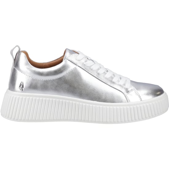 Hush Puppies Harlow Leren Dames Zilveren Sneakers - Image 5