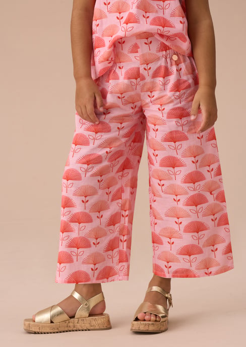 Carman Pink Fan Floral Trousers - Image 2