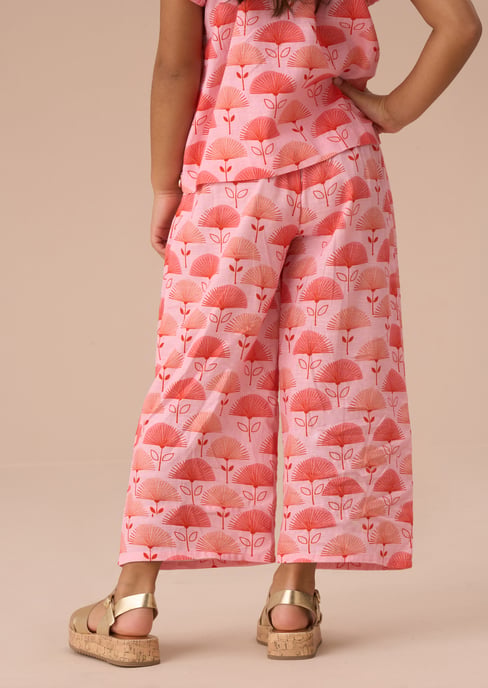 Carman Pink Fan Floral Trousers - Image 3