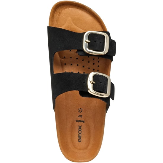 Geox D BRIONIA H Leren Vrouwen Zwarte Wedges - Image 4