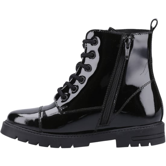 Hush Puppies Lauren Patent Senior Leren Zwarte Boots voor Meisjes - Image 4