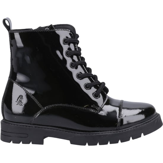 Hush Puppies Lauren Patent Senior Leren Zwarte Boots voor Meisjes - Image 5