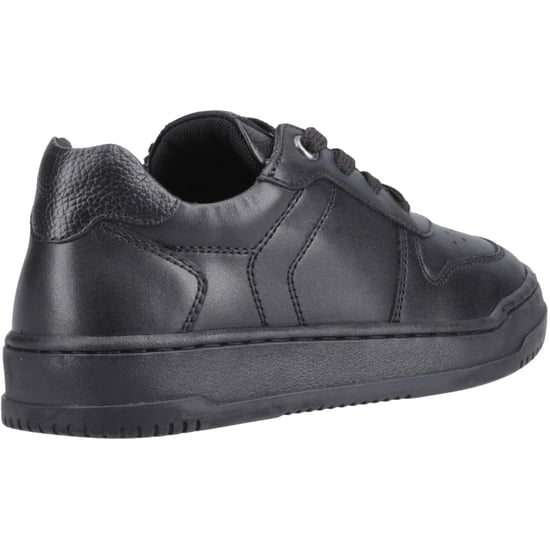 Hush Puppies Dougie Läder Killar Svarta Träningsskor - Image 2