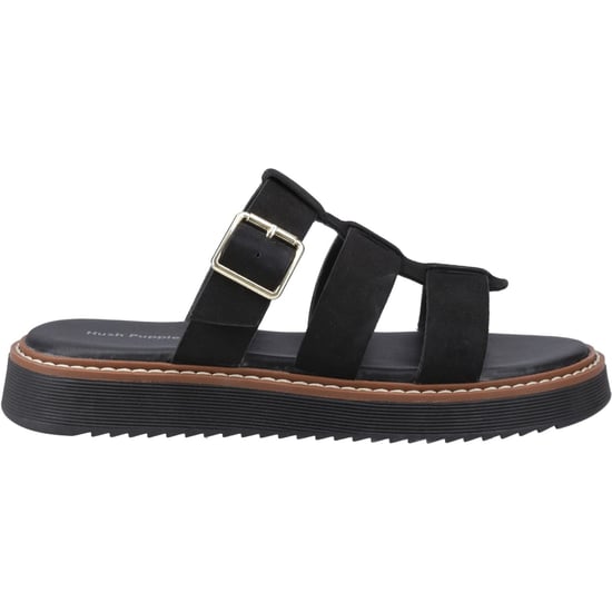 Hush Puppies Celeste Slide Dames Zwart Leren Sandalen - Image 5
