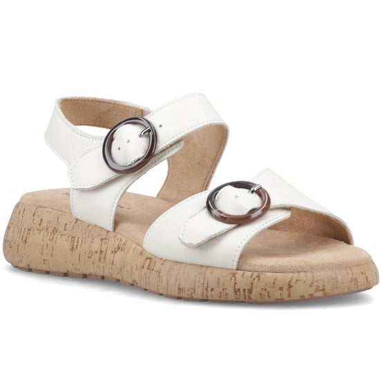 Hush Puppies Alison Leren Dames Crème Sandalen - Image 1