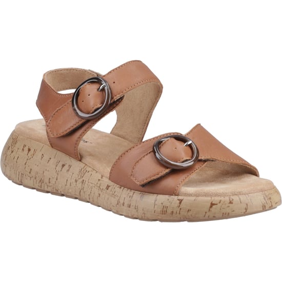 Hush Puppies Alison Leren Dames Tan Sandalen - Image 1
