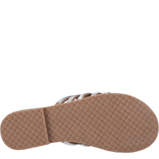 Hush Puppies Paris Slide Suède Dames Pantoffels Tan/Zilver - Image 3