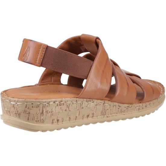 Hush Puppies Eden Wide Fit Leather Women's Tan Sandals - Image 2