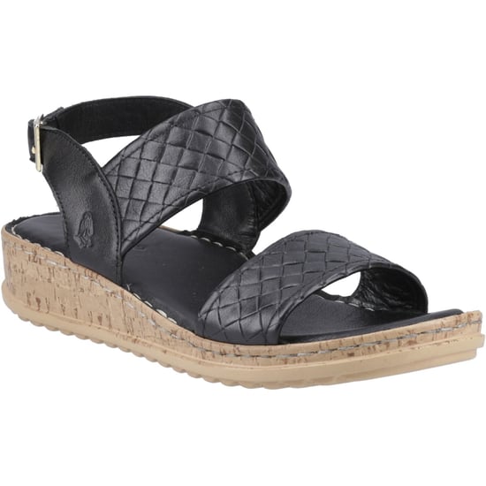 Hush Puppies Ebony Woven Leather Women's Black Sandals - Image 1