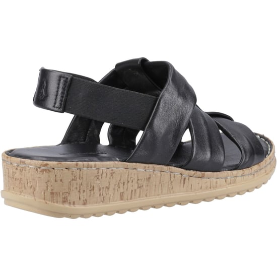 Hush Puppies Eden Wide Fit Leather Women's Black Sandals - Image 2