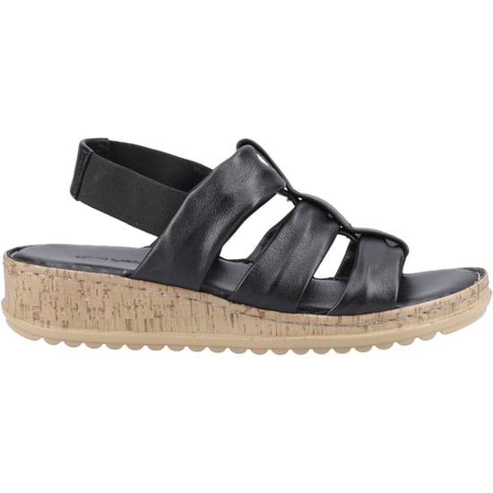 Hush Puppies Eden Wide Fit Leather Women's Black Sandals - Image 5