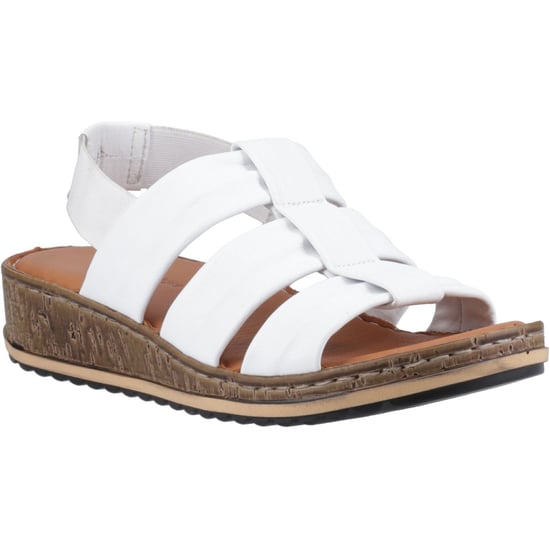 Hush Puppies Eden Wide Fit Leather Women's White Sandals - Image 1