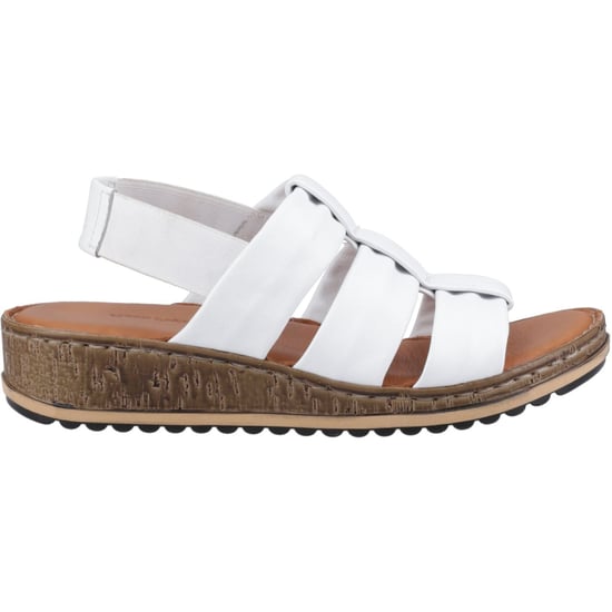 Hush Puppies Eden Wide Fit Leather Women's White Sandals - Image 5