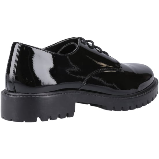Hush Puppies Aubrey läder svarta derby skor för flickor - Image 2