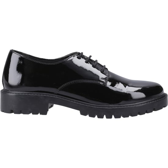 Hush Puppies Aubrey läder svarta derby skor för flickor - Image 5