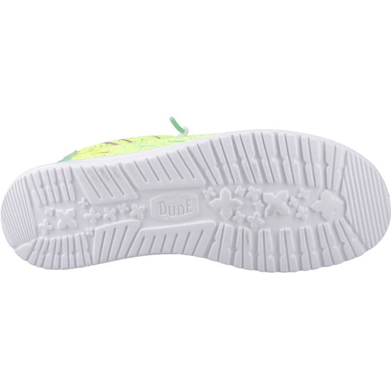 HEYDUDE Wally Party Mesh Polyester Herr Lime Punch/Vit Mokasiner Skor - Image 3