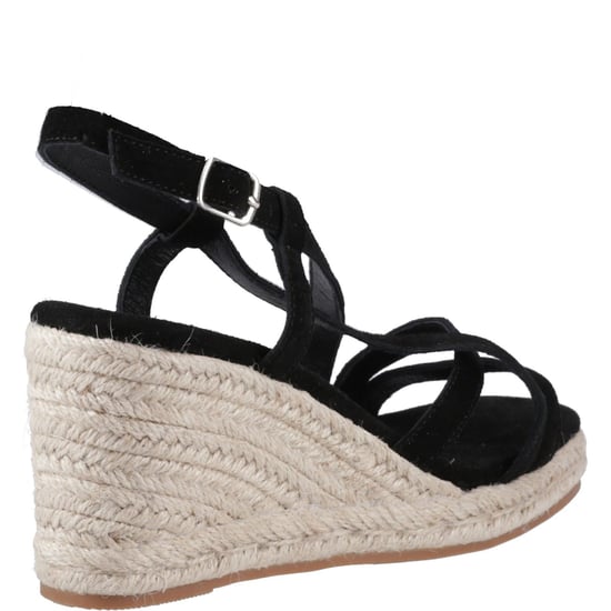 Hush Puppies Jenny Espadrille Wedge Suede Women's Black Wedges - Image 2