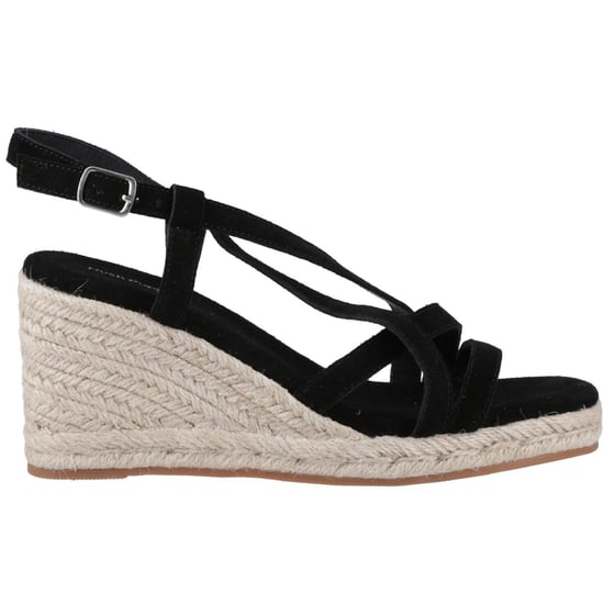 Hush Puppies Jenny Espadrille Wedge Suede Women's Black Wedges - Image 5