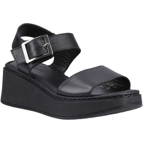 Hush Puppies Beatrix Wedge Dames Zwarte Sleehakken Van Leer - Image 1