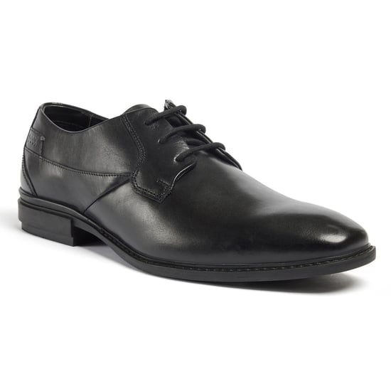 Pod Smyth Leren Heren Zwarte Veterschoenen - Image 1