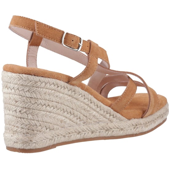 Hush Puppies Jenny Espadrille Wedge Suède Dames Tan Hakken - Image 2