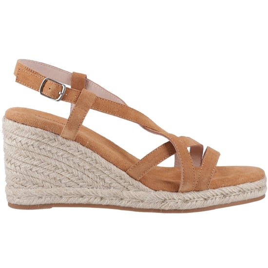 Hush Puppies Jenny Espadrille Wedge Suède Dames Tan Hakken - Image 5