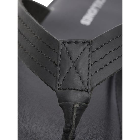 Jack & Jones Washton Läder Herr Anthracite Flip Flops - Image 5