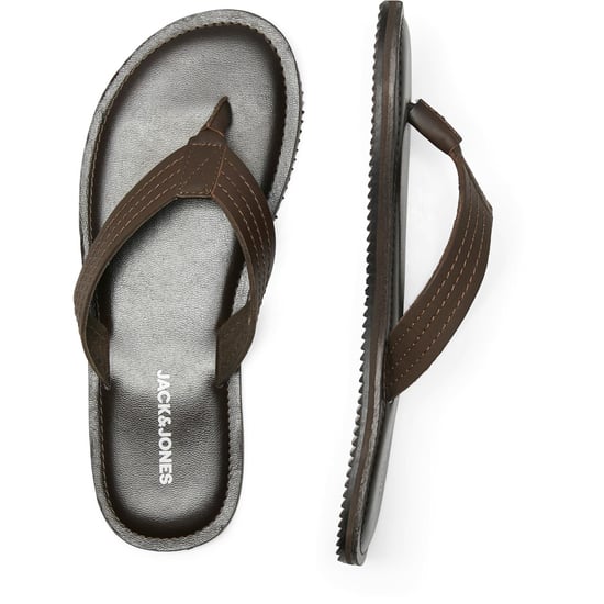Jack & Jones Washton Läder Herrens Brun Sten Tofflor - Image 3