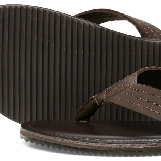 Jack & Jones Washton Läder Herrens Brun Sten Tofflor - Image 5