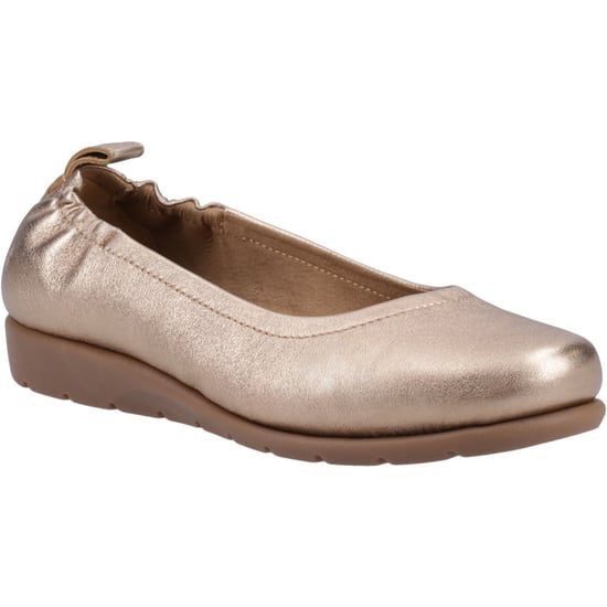Hush Puppies Skylar Leer Dames Gouden Ballerina's - Image 1