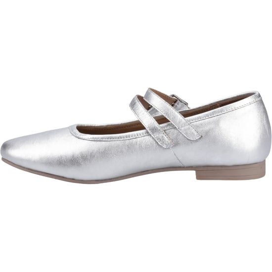 Hush Puppies Nancy Mary Jane Leren Vrouwen Zilveren Ballerina's - Image 4