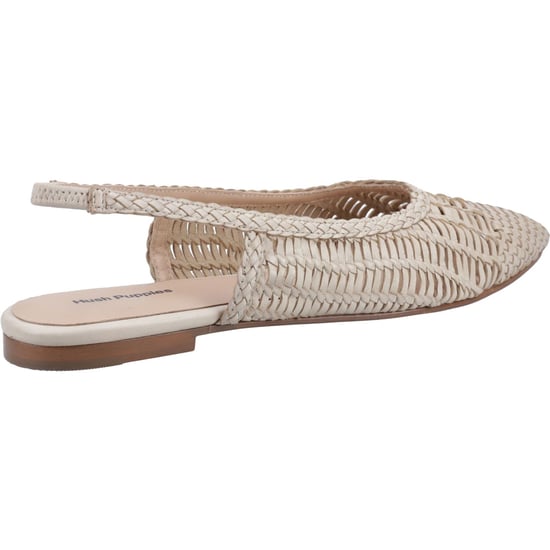 Hush Puppies Dalia Woven Leather Women's Cream Flats - Image 2