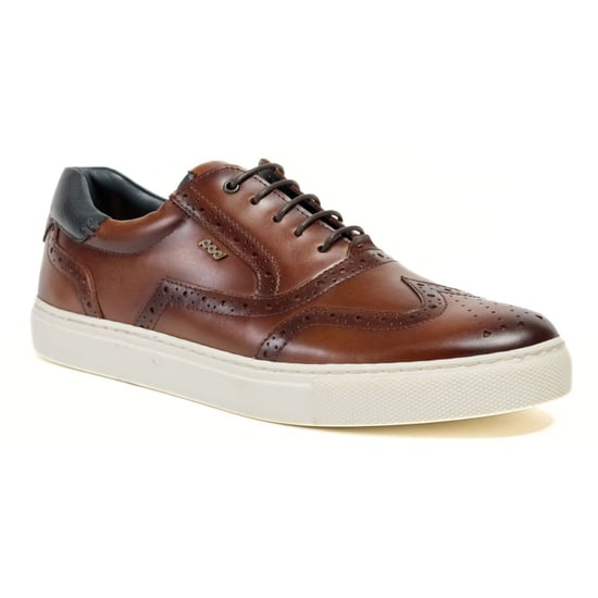 Pod Dobbs Leather Men's Tan Brogues Shoes - Image 1