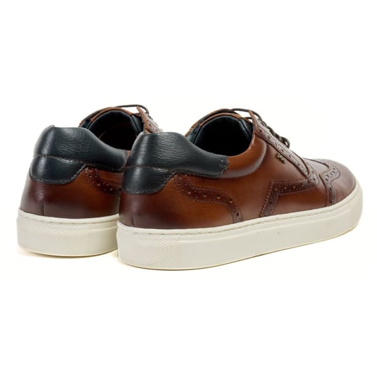 Pod Dobbs Leather Men's Tan Brogues Shoes - Image 2