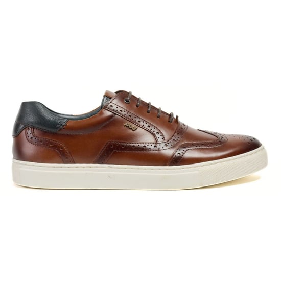 Pod Dobbs Leather Men's Tan Brogues Shoes - Image 4