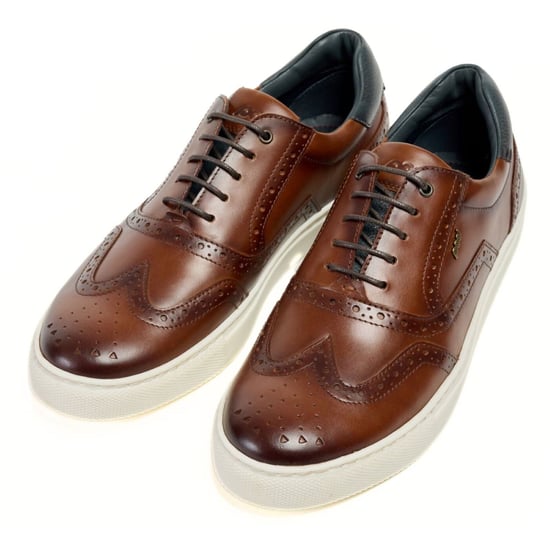 Pod Dobbs Leather Men's Tan Brogues Shoes - Image 5