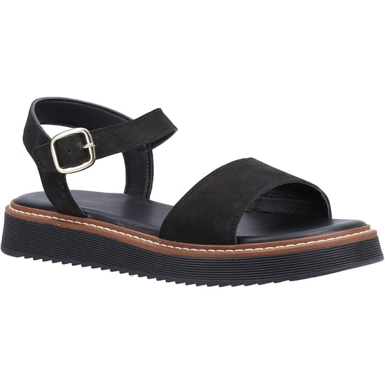Hush Puppies Cassie Nubuck Dames Zwarte Sandalen - Image 1