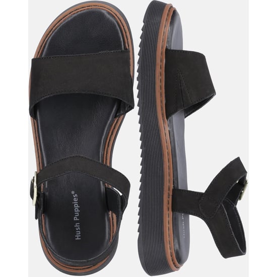 Hush Puppies Cassie Nubuck Dames Zwarte Sandalen - Image 6